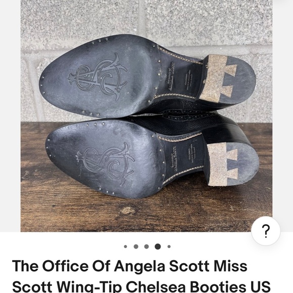 The Office of Angela Scott Miss Scott Wing-tip Chelsea Booties 7-7.5 Black - Picture 10 of 14
